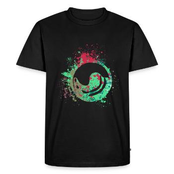 Splash Art Lacrosse - Men's Premium Organic T-Shirt - black - Front - Nico (187cm)