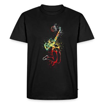 Cool Splash Art Volleyball Fille - T-shirt Premium bio Homme - noir - Devant - Nico (187cm)