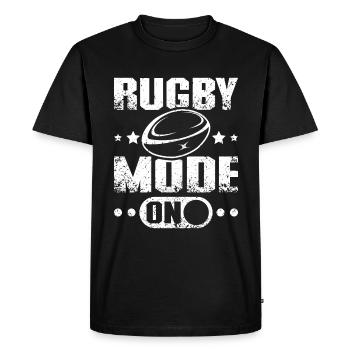 Rugby mode on - Men's Premium Organic T-Shirt - black - Front - Nico (187cm)