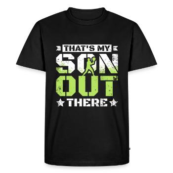 C’est mon fils là-bas tennis - T-shirt Premium bio Homme - noir - Devant - Nico (187cm)