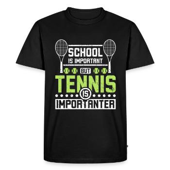 L’école est importante, mais le tennis est plus important - T-shirt Premium bio Homme - noir - Devant - Nico (187cm)