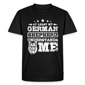 Au moins mon berger allemand me comprend - T-shirt Premium bio Homme - noir - Devant - Nico (187cm)