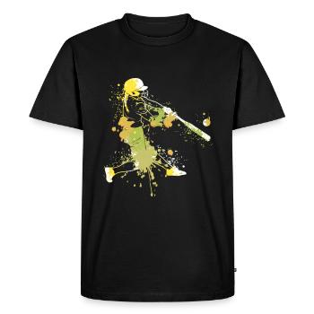 Joueur de softball Splash Art - T-shirt Premium bio Homme - noir - Devant - Nico (187cm)