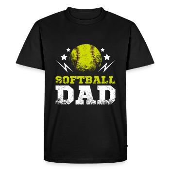 Fête des pères Papa softball Papa - T-shirt Premium bio Homme - noir - Devant - Nico (187cm)