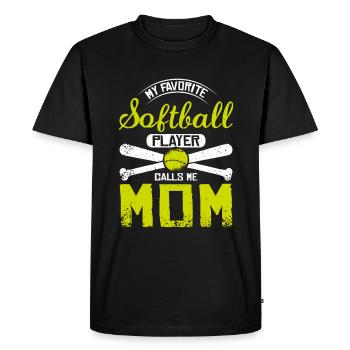 Ma joueuse de softball préférée m’appelle maman - T-shirt Premium bio Homme - noir - Devant - Nico (187cm)