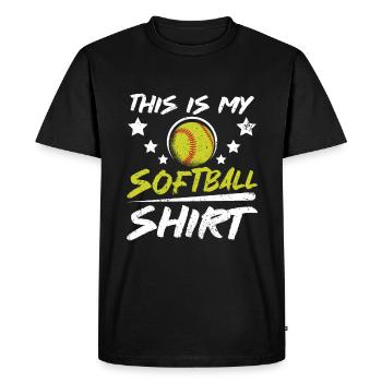 This is my softball - Men's Premium Organic T-Shirt - black - Front - Nico (187cm)