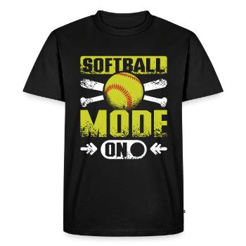 Mode softball activé - T-shirt Premium bio Homme - noir - Devant - Nico (187cm)