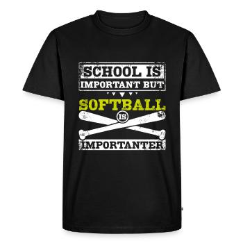 L’école est importante, mais le softball est plus important - T-shirt Premium bio Homme - noir - Devant - Nico (187cm)