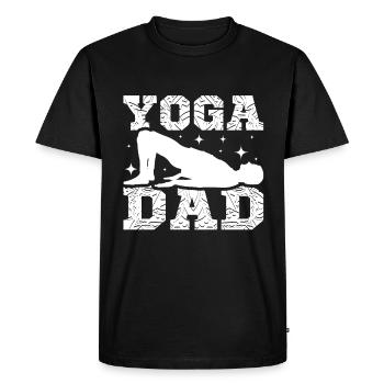 Fête des pères papa yoga papa père - T-shirt Premium bio Homme - noir - Devant - Nico (187cm)