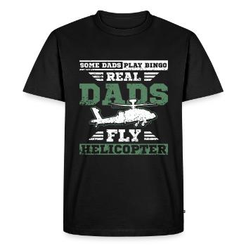 Fathers day military daddy helicopter pilot dad - Men's Premium Organic T-Shirt - black - Front - Nico (187cm)