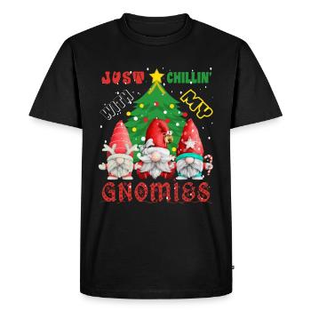 Just Chillin' With My Gnomies - Men's Premium Organic T-Shirt - black - Front - Nico (187cm)