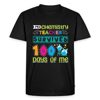 Mon professeur de chimie a survécu 100 jours de moi - T-shirt Premium bio Homme - noir - Devant - Nico (187cm)