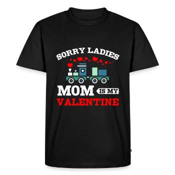 Désolé mesdames maman est ma valentine - T-shirt Premium bio Homme - noir - Devant - Nico (187cm)