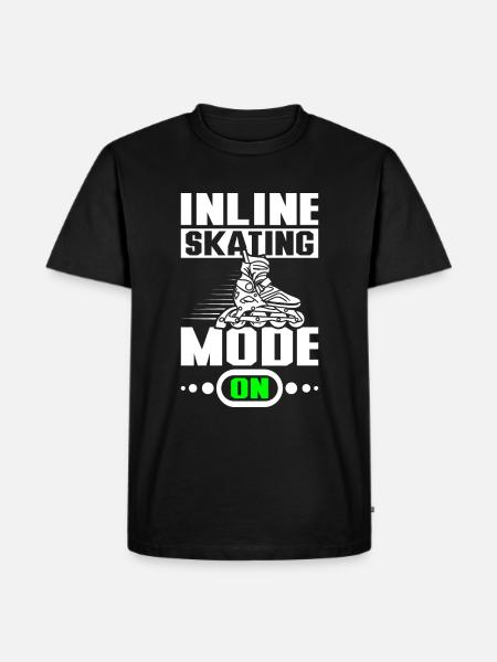 Inline skating mode on - Männer Premium Bio T-Shirt - Schwarz