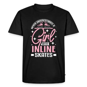 Never underastemate a girl with inline skates - Men's Premium Organic T-Shirt - black - Front - Nico (187cm)