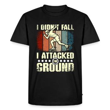 I didn't fall I attacked the ground rollerblade - Men's Premium Organic T-Shirt - black - Front - Nico (187cm)