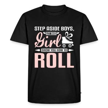 Laissez cette fille vous montrer comment faire du roller - T-shirt Premium bio Homme - noir - Devant - Nico (187cm)