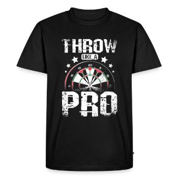 Lancer comme un pro, joueur de fléchettes - T-shirt Premium bio Homme - noir - Devant - Nico (187cm)