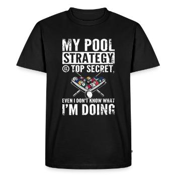 Stratégie de pool top secret - T-shirt Premium bio Homme - noir - Devant - Nico (187cm)