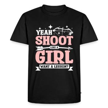 Ja, schieße Bogenschießen wie ein Mädchen - T-shirt Premium bio Homme - noir - Devant - Nico (187cm)