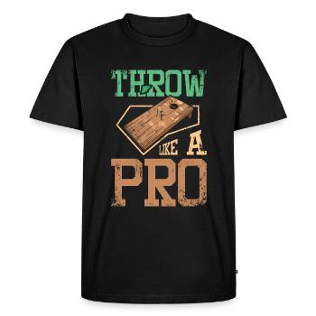 Lancer cornhole comme un pro - T-shirt Premium bio Homme - noir - Devant - Nico (187cm)