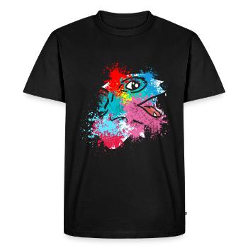 Splash Art Surikate Meerkats - Men's Premium Organic T-Shirt - black - Front - Nico (187cm)