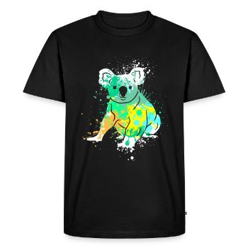 Splash Art Koala Bear - Men's Premium Organic T-Shirt - black - Front - Nico (187cm)