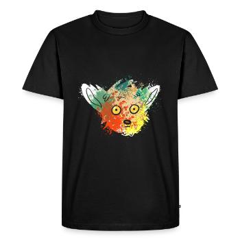 Splash Art Ringtail Maki Madagascar lémuriens - T-shirt Premium bio Homme - noir - Devant - Nico (187cm)