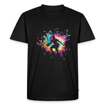 Tie dye Basketball Filles - T-shirt Premium bio Homme - noir - Devant - Nico (187cm)