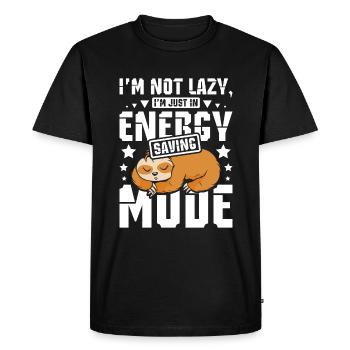 Power saving mode Sleeping Sloth - Men's Premium Organic T-Shirt - black - Front - Nico (187cm)