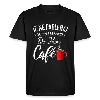 Café Humour Copains Collègues - T-shirt Premium bio Homme - noir - Devant - Nico (187cm)