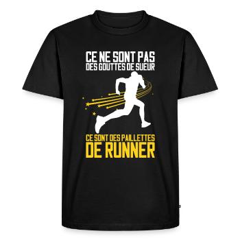 Paillettes de Runner - T-shirt Premium bio Homme - noir - Devant - Nico (187cm)
