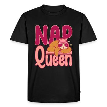 Sloth Nap queen - Men's Premium Organic T-Shirt - black - Front - Nico (187cm)