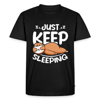 Sloth just keep sleeping - Men's Premium Organic T-Shirt - black - Front - Nico (187cm)
