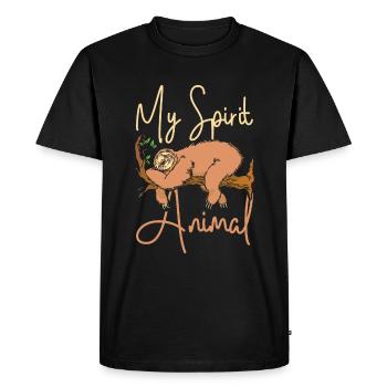 My soul animal sloth - Men's Premium Organic T-Shirt - black - Front - Nico (187cm)