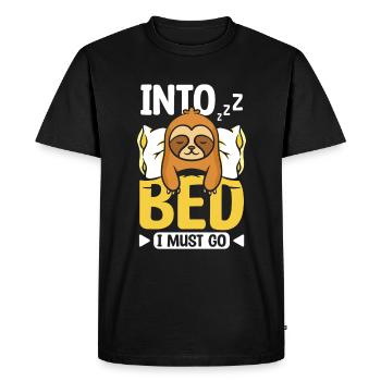 Dans mon lit, je dois aller Paresseux - T-shirt Premium bio Homme - noir - Devant - Nico (187cm)