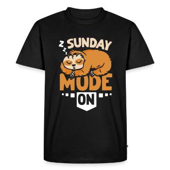 Sloth sunday mode on - Men's Premium Organic T-Shirt - black - Front - Nico (187cm)