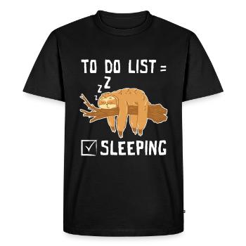 To do list sleeping Sloth - Men's Premium Organic T-Shirt - black - Front - Nico (187cm)
