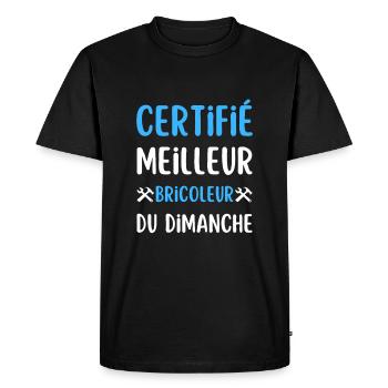 meilleur bricoleur cadeau homme humour - T-shirt Premium bio Homme - noir - Devant - Nico (187cm)