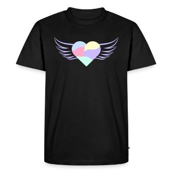 Coeur Pastel avec Ailes - ApriNoeScor - T-shirt Premium bio Homme - noir - Devant - Nico (187cm)