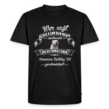 Américaine chance Bulldog XL - T-shirt Premium bio Homme - noir - Devant - Nico (187cm)