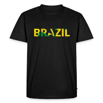 Brésil, Brésil, Brésiliens, drapeau, drapeaux - T-shirt Premium bio Homme - noir - Devant - Nico (187cm)