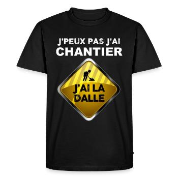 je peux pas j'ai chantier - T-shirt Premium bio Homme - noir - Devant - Nico (187cm)
