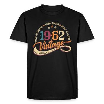 Vintage born 1962 Design Born 1962 Gift - Men's Premium Organic T-Shirt - black - Front - Nico (187cm)