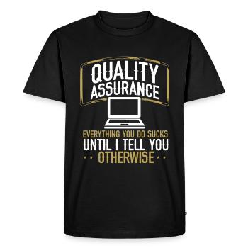 Assurance qualité des tests du code d’ingénierie QA - T-shirt Premium bio Homme - noir - Devant - Nico (187cm)