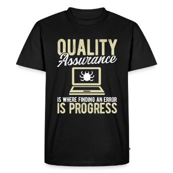 Test du code d’assurance qualité Test d’ingénierie QA - T-shirt Premium bio Homme - noir - Devant - Nico (187cm)