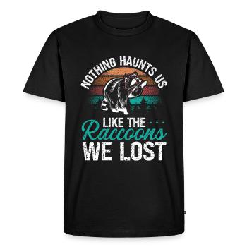 Chasse au raton laveur Drôle De chasseur de raton laveur - T-shirt Premium bio Homme - noir - Devant - Nico (187cm)