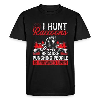 Chasse au raton laveur Drôle Accessoires de chasseur de raton laveur - T-shirt Premium bio Homme - noir - Devant - Nico (187cm)