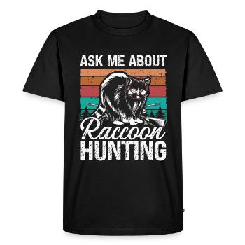 Hunting Vintage Ask me about Raccoon Hunting - Men's Premium Organic T-Shirt - black - Front - Nico (187cm)