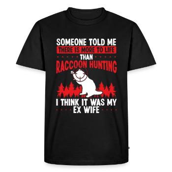 Raccoon Slayer Technicien en enlèvement de raton laveur - T-shirt Premium bio Homme - noir - Devant - Nico (187cm)